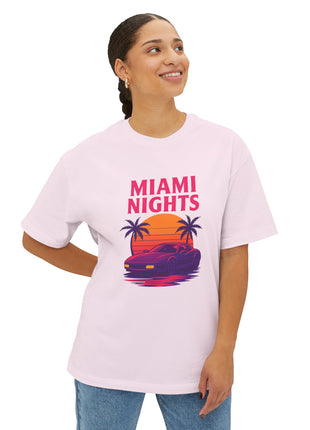 Miami Nights Tee — Retro Sunset Palm Car Graphic T-Shirt