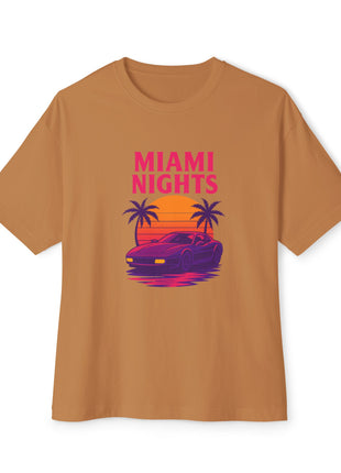 Miami Nights Tee — Retro Sunset Palm Car Graphic T-Shirt