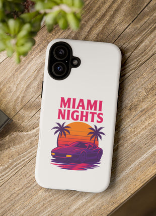 Miami Nights Phone Case — Retro Sunset Palm Car Design