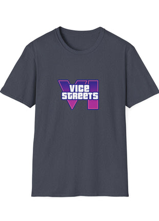 T-Shirt — 'Vice Streets' Retro Logo Front & 'Wanted' Rainbow Stars Back