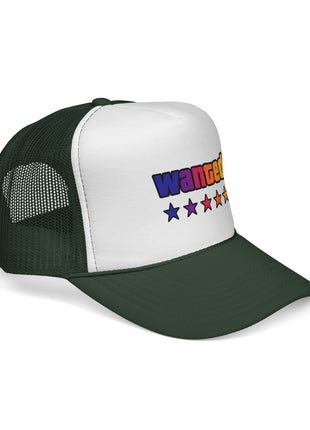 Trucker Cap — "Wanted" Retro Rainbow Stars Hat