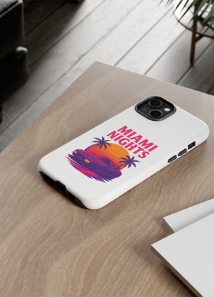 Miami Nights Phone Case — Retro Sunset Palm Car Design