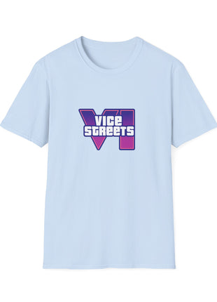 T-Shirt — 'Vice Streets' Retro Logo Front & 'Wanted' Rainbow Stars Back
