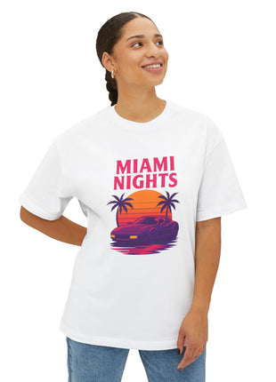 Miami Nights Tee — Retro Sunset Palm Car Graphic T-Shirt