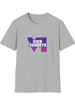 T-Shirt — 'Vice Streets' Retro Logo Front & 'Wanted' Rainbow Stars Back
