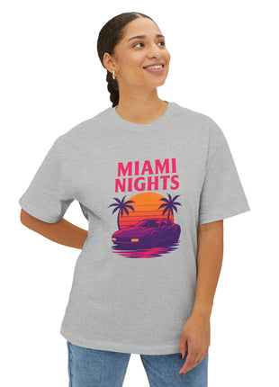 Miami Nights Tee — Retro Sunset Palm Car Graphic T-Shirt