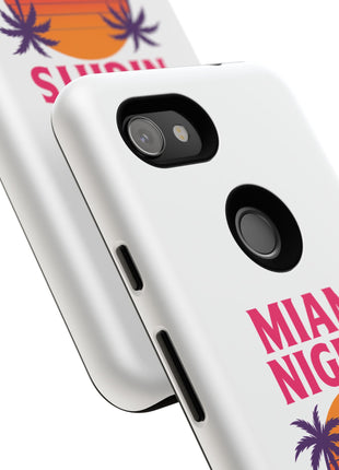 Miami Nights Phone Case — Retro Sunset Palm Car Design