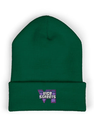 Copy of Embroidered 'The Streets' Logo Cuffed Beanie — Retro Purple Graphic Knit Hat