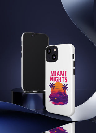Miami Nights Phone Case — Retro Sunset Palm Car Design