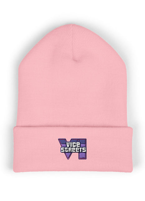 Copy of Embroidered 'The Streets' Logo Cuffed Beanie — Retro Purple Graphic Knit Hat