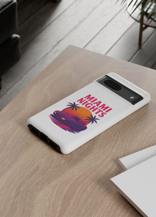 Miami Nights Phone Case — Retro Sunset Palm Car Design