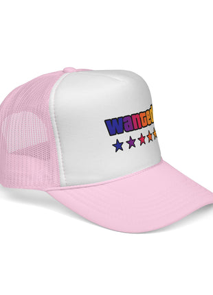 Trucker Cap — "Wanted" Retro Rainbow Stars Hat