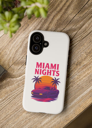 Miami Nights Phone Case — Retro Sunset Palm Car Design