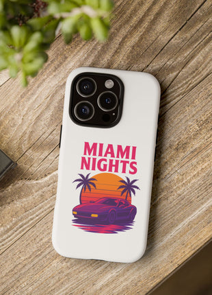 Miami Nights Phone Case — Retro Sunset Palm Car Design