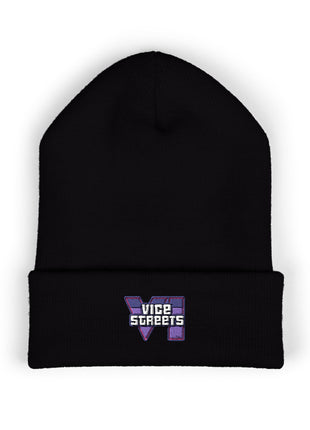 Copy of Embroidered 'The Streets' Logo Cuffed Beanie — Retro Purple Graphic Knit Hat