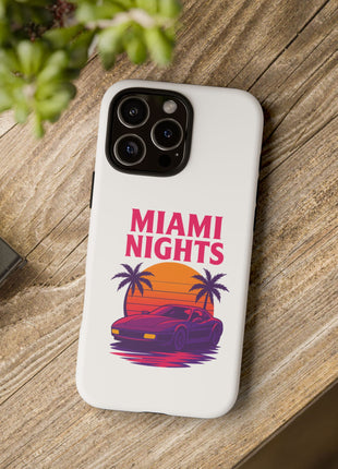 Miami Nights Phone Case — Retro Sunset Palm Car Design