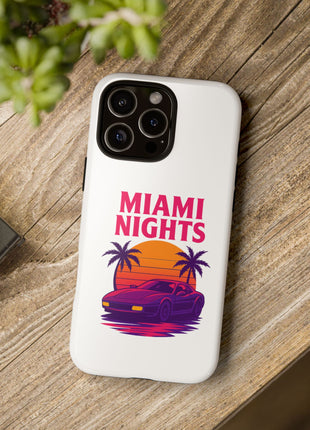 Miami Nights Phone Case — Retro Sunset Palm Car Design
