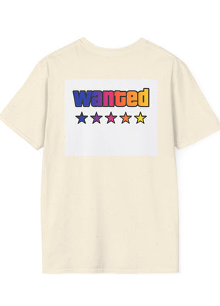 T-Shirt — 'Vice Streets' Retro Logo Front & 'Wanted' Rainbow Stars Back
