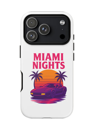 Miami Nights Phone Case — Retro Sunset Palm Car Design