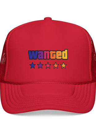 Trucker Cap — "Wanted" Retro Rainbow Stars Hat