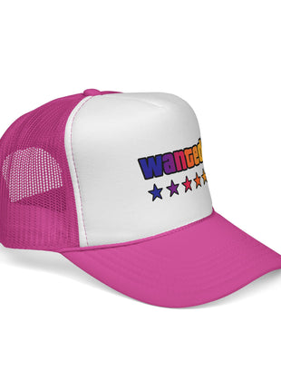 Trucker Cap — "Wanted" Retro Rainbow Stars Hat
