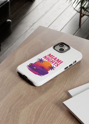 Miami Nights Phone Case — Retro Sunset Palm Car Design