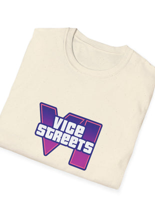 T-Shirt — 'Vice Streets' Retro Logo Front & 'Wanted' Rainbow Stars Back