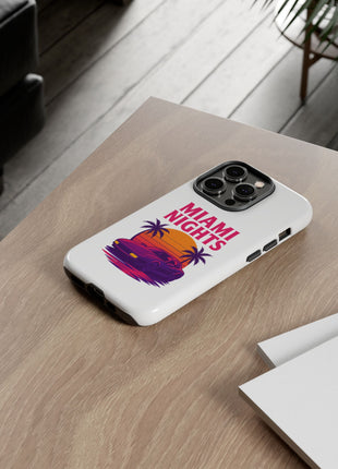 Miami Nights Phone Case — Retro Sunset Palm Car Design