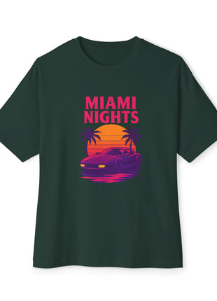 Miami Nights Tee — Retro Sunset Palm Car Graphic T-Shirt