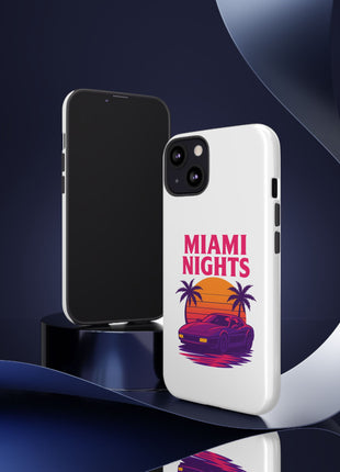 Miami Nights Phone Case — Retro Sunset Palm Car Design