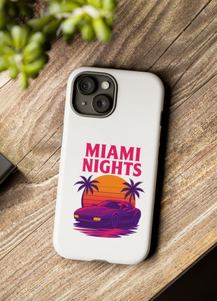 Miami Nights Phone Case — Retro Sunset Palm Car Design