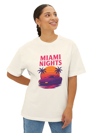 Miami Nights Tee — Retro Sunset Palm Car Graphic T-Shirt