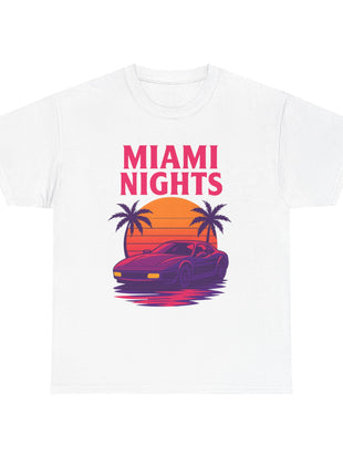 Miami Nights Tee — Retro Sunset Sports Car T‑Shirt