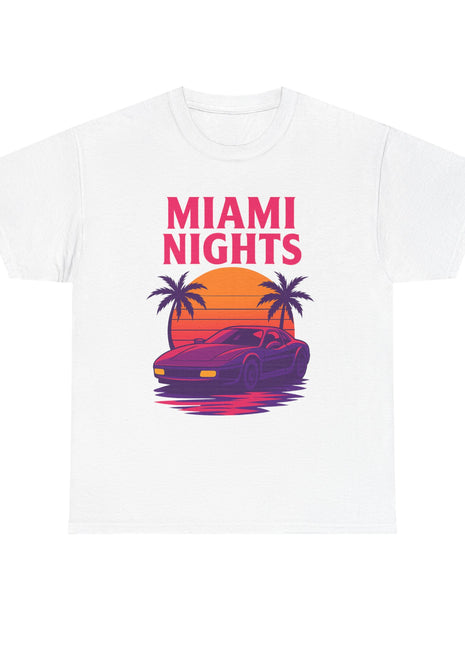 Miami Nights Tee — Retro Sunset Sports Car T‑Shirt