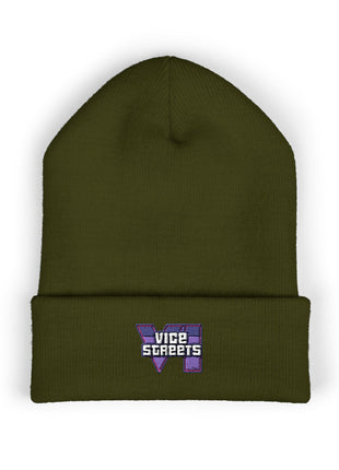 Copy of Embroidered 'The Streets' Logo Cuffed Beanie — Retro Purple Graphic Knit Hat