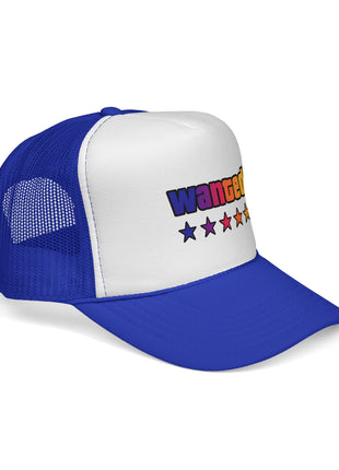 Trucker Cap — "Wanted" Retro Rainbow Stars Hat