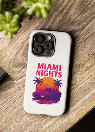 Miami Nights Phone Case — Retro Sunset Palm Car Design