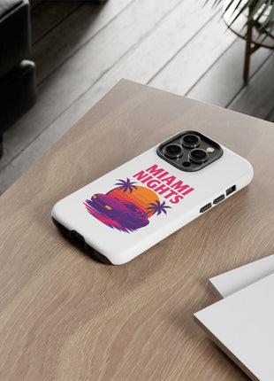 Miami Nights Phone Case — Retro Sunset Palm Car Design