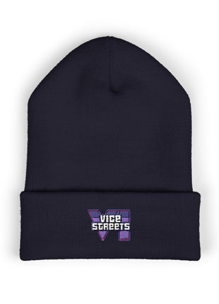 Copy of Embroidered 'The Streets' Logo Cuffed Beanie — Retro Purple Graphic Knit Hat
