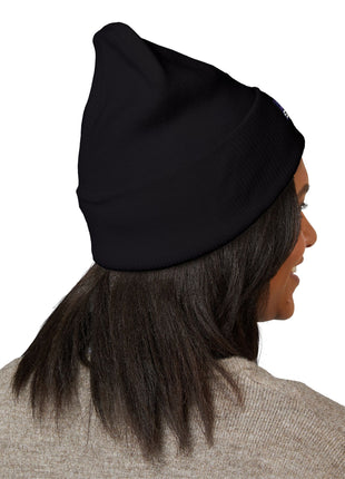 Embroidered 'The Streets' Logo Cuffed Beanie — Retro Purple Graphic Knit Hat