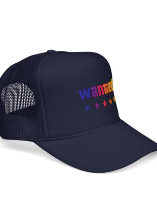 Trucker Cap — "Wanted" Retro Rainbow Stars Hat