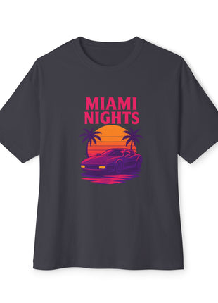 Miami Nights Tee — Retro Sunset Palm Car Graphic T-Shirt