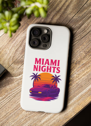 Miami Nights Phone Case — Retro Sunset Palm Car Design