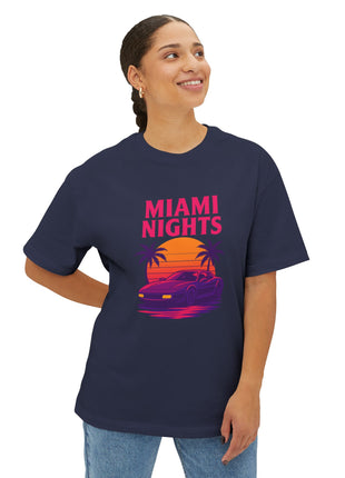 Miami Nights Tee — Retro Sunset Palm Car Graphic T-Shirt
