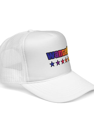 Trucker Cap — "Wanted" Retro Rainbow Stars Hat