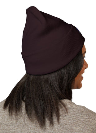 Embroidered 'The Streets' Logo Cuffed Beanie — Retro Purple Graphic Knit Hat