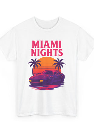 Miami Nights Tee — Retro Sunset Sports Car T‑Shirt