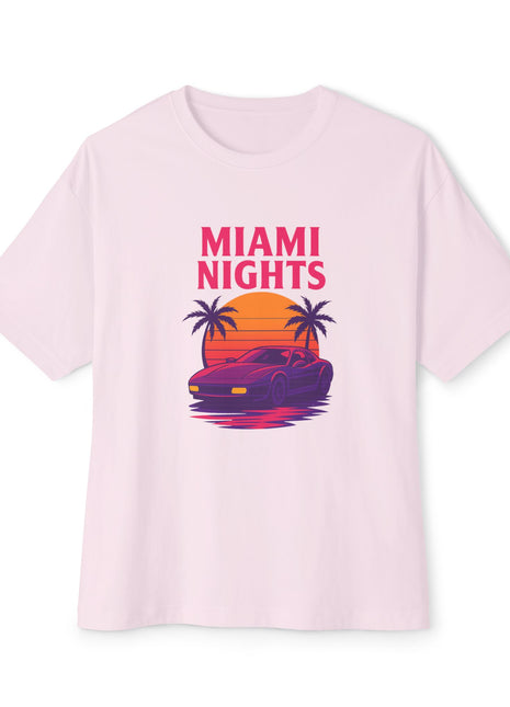 Miami Nights Tee — Retro Sunset Palm Car Graphic T-Shirt