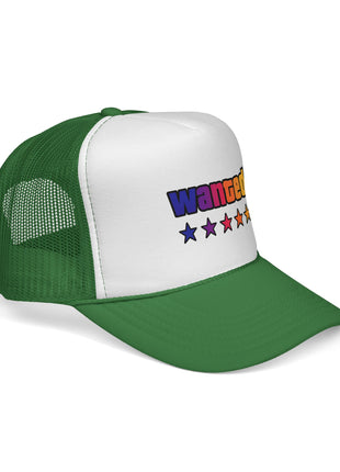 Trucker Cap — "Wanted" Retro Rainbow Stars Hat