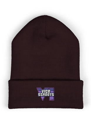 Copy of Embroidered 'The Streets' Logo Cuffed Beanie — Retro Purple Graphic Knit Hat